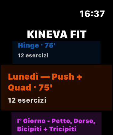 Apple Watch · lista schede